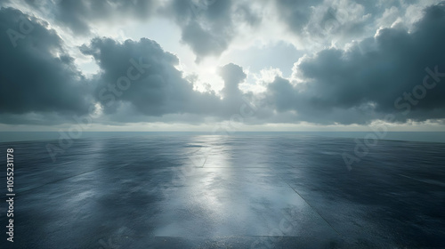 Dark Clouds Over Water, Abstract Background