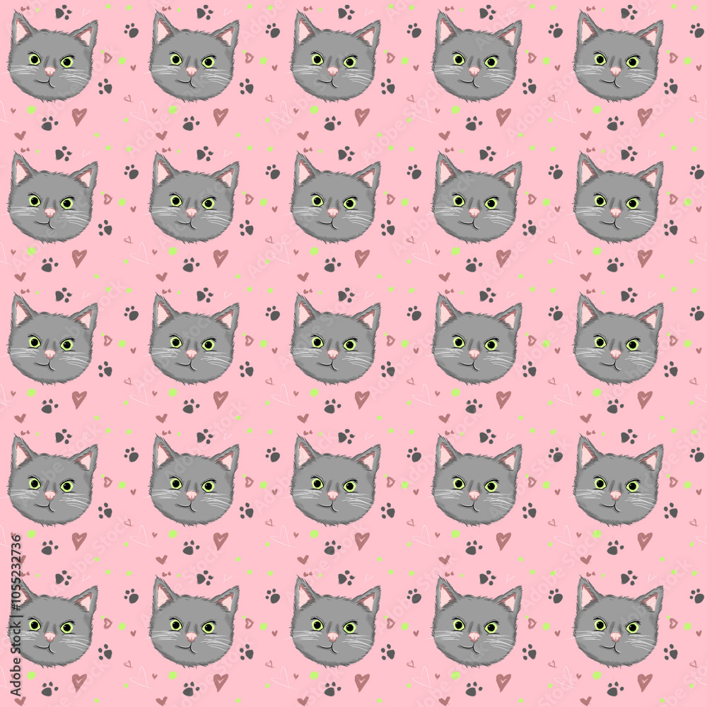 Obraz premium seamless pattern with cats