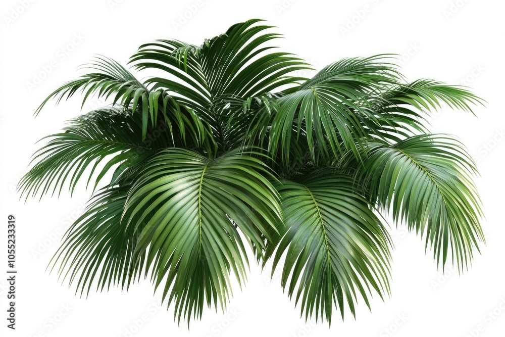 Fototapeta premium Palm tree leaves isolated on white background.