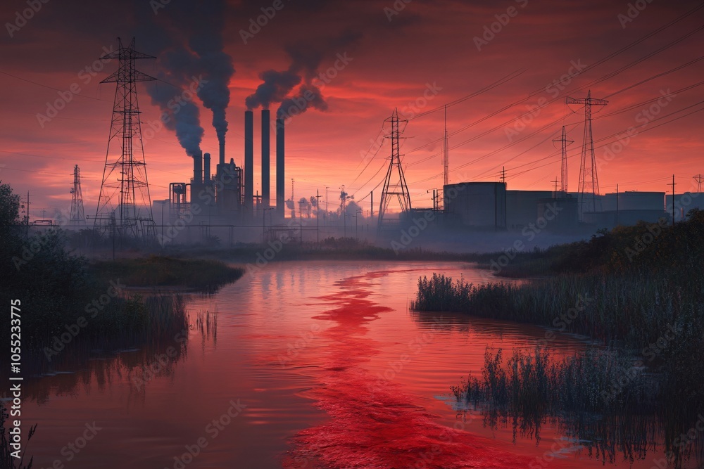 Pollution in Industrial Area with Contaminated Water Pollution in Industrial Area with Contaminated Water