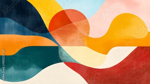 Illustration: Calming Rhythms illustrated with smooth, abstract shapes that evoke feelings of calmness and balance Calming Rhythms illustrated with smooth, abstract shapes that evoke feelings of calmness and balance