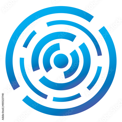 a blue gradient technology circle