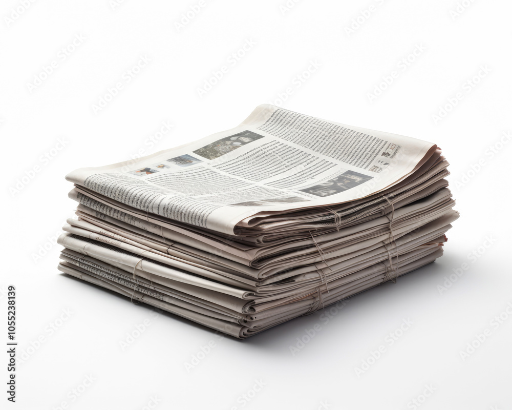 generated illustration of newspaper on the white background generated illustration of newspaper on the white background