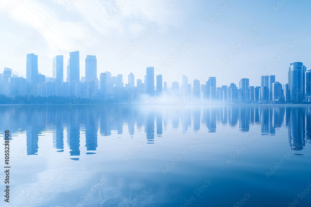 Urban Skyline Shrouded in Hazy Wildfire Smoke Urban Skyline Shrouded in Hazy Wildfire Smoke
