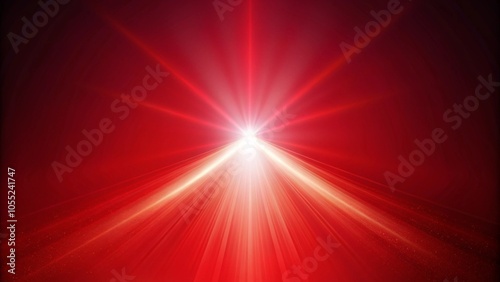 A beam of light with a glowing effect on a red background.