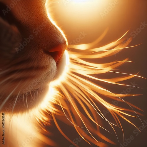  Warm Whisker Tips A close up of a cat's whisker tips as they ca