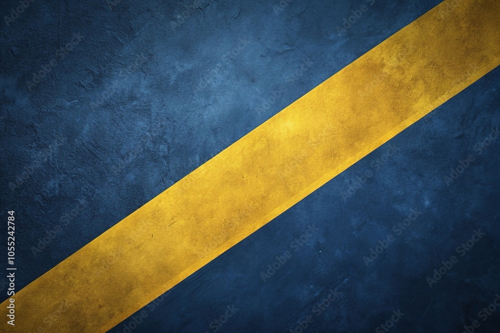 Abstract design with yellow slanted stroke on dark blue background Abstract design with yellow slanted stroke on dark blue background