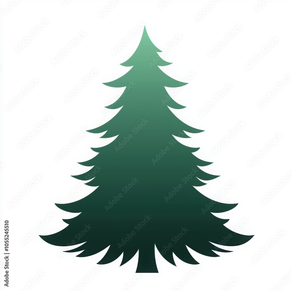 A sleek, minimalist green tree illustration with a gradient effect, great for clean holiday graphics, eco-centered designs, or modern seasonal themes.. A sleek, minimalist green tree illustration with a gradient effect, great for clean holiday graphics, eco-centered designs, or modern seasonal themes..