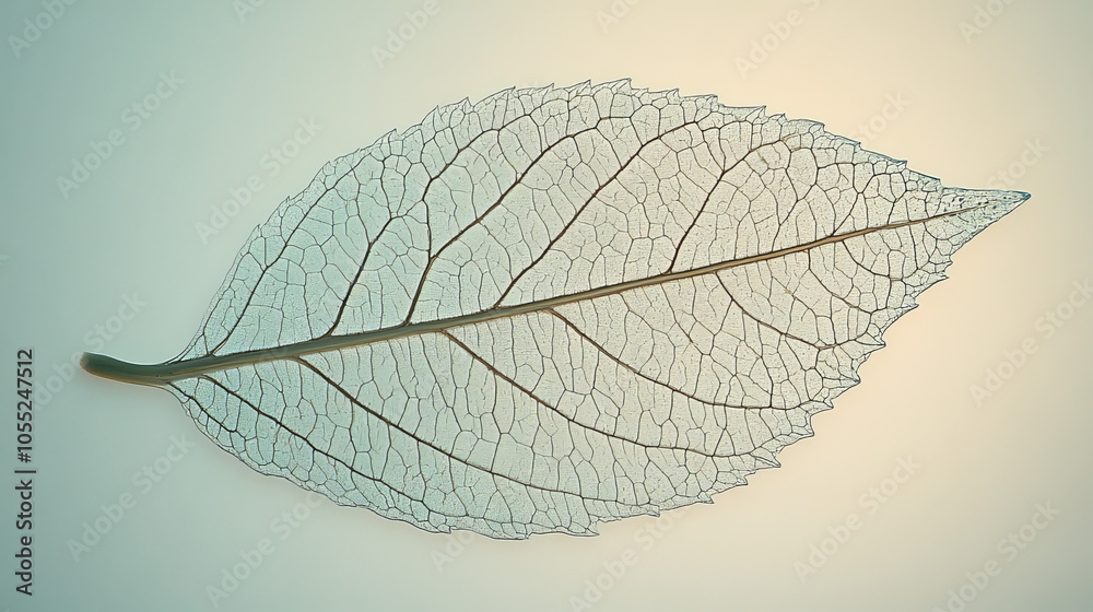 Obraz premium Intricate Leaf Skeleton on Gradient Background