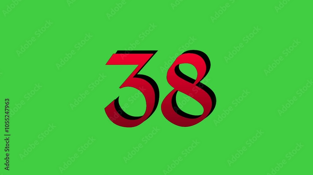 3D Number 38 thirty eight sign symbol animation motion graphics icon on green screen background,the number reveal on smoke,cartoon video number for video elements 3D Number 38 thirty eight sign symbol animation motion graphics icon on green screen background,the number reveal on smoke,cartoon video number for video elements
