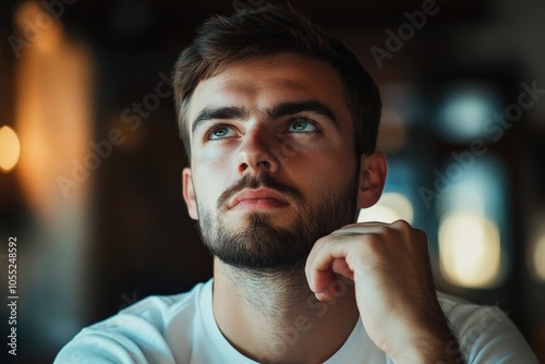 Undecided Businessman Thinking. Man in Doubt Making a Choice