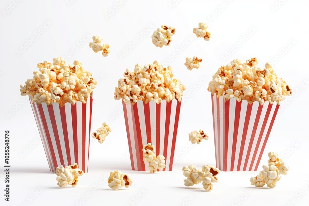 Rich collection of popcorn isolated on white background Rich collection of popcorn isolated on white background