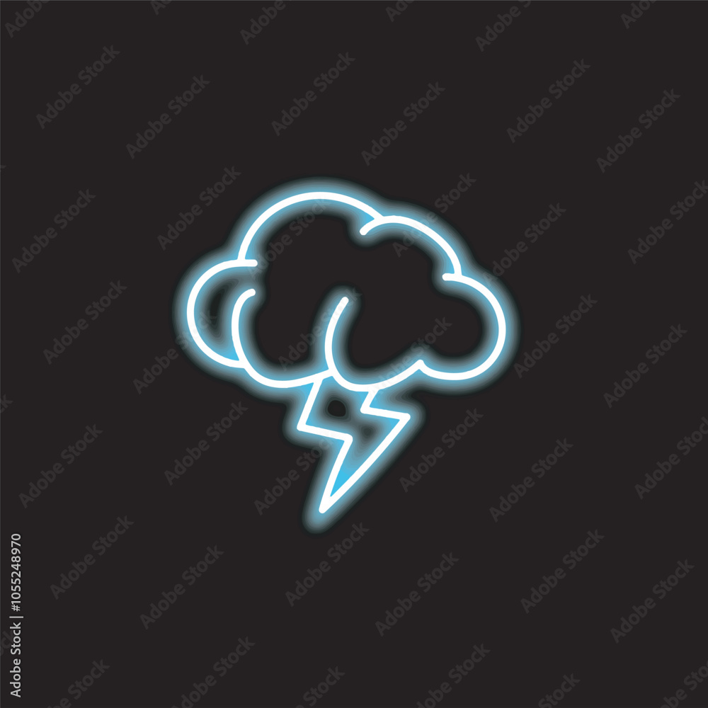 neon cloud isolated on black background. cloud icon with glowing neon lines. Vector illustration. neon cloud isolated on black background. cloud icon with glowing neon lines. Vector illustration.
