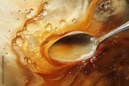 Viscosity Studies: Runny Syrup in Gold Tones, Molten Texture