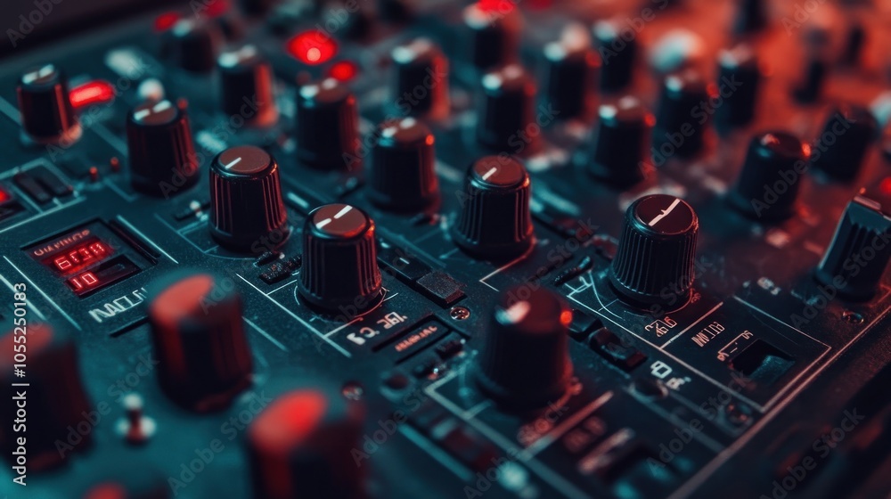 Close up of Audio Mixer Close up of Audio Mixer