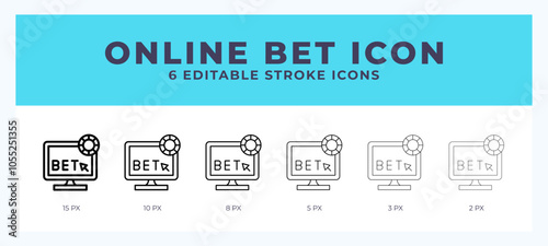 Online bet editable line icon. Vector illustration with different stroke.