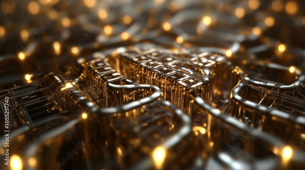Futuristic Circuit Board with Glowing Lights Futuristic Circuit Board with Glowing Lights