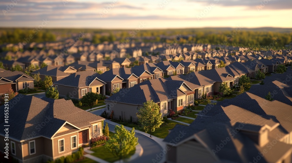 Fototapeta premium Suburban Community with Clean Lines and High Resolution