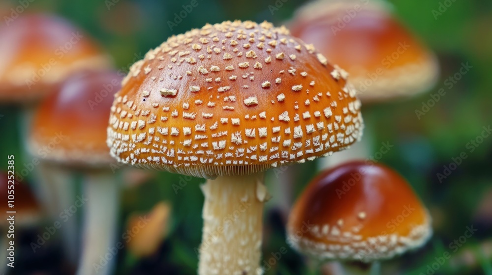 Obraz premium Close-up of Mushrooms in Forest