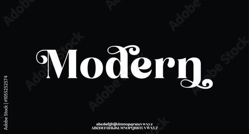 Elegant Font Uppercase Lowercase and Number. Classic Lettering Minimal Fashion Designs. Typography modern serif fonts regular decorative vintage concept. vector illustration 