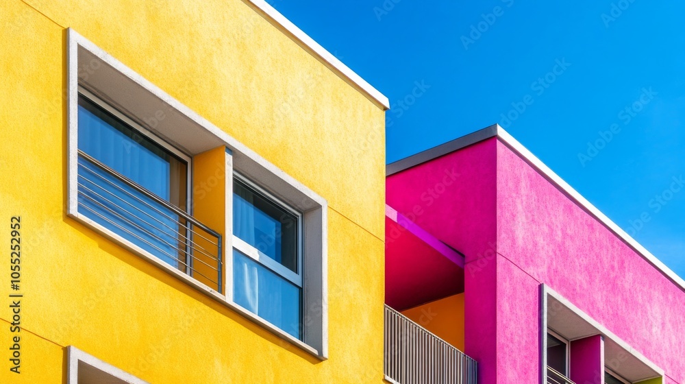 Vibrant Architecture with Detailed Textures in Urban Setting Vibrant Architecture with Detailed Textures in Urban Setting