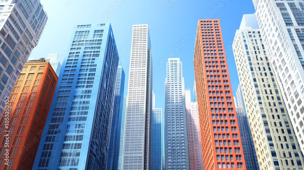 Fototapeta premium Vibrant City Skyline with Modern Buildings