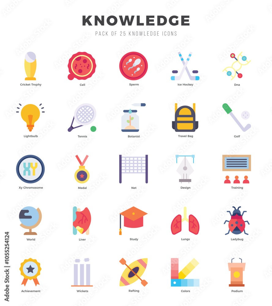 Knowledge icons Pack. Flat icons set. Knowledge collection set. Knowledge icons Pack. Flat icons set. Knowledge collection set.
