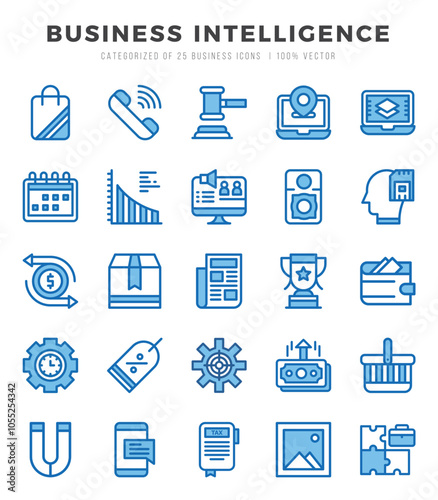 Business Intelligence icon pack for your website. mobile. presentation. and logo design.