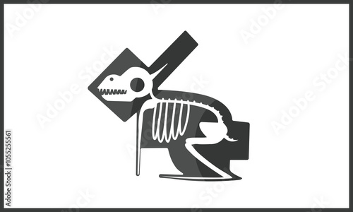 Rabbit skull X-ray art