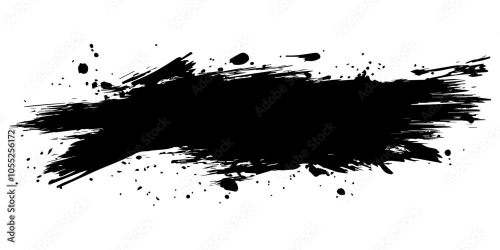 Black ink splatter, grunge texture on a white background Black ink splatter, grunge texture on a white background