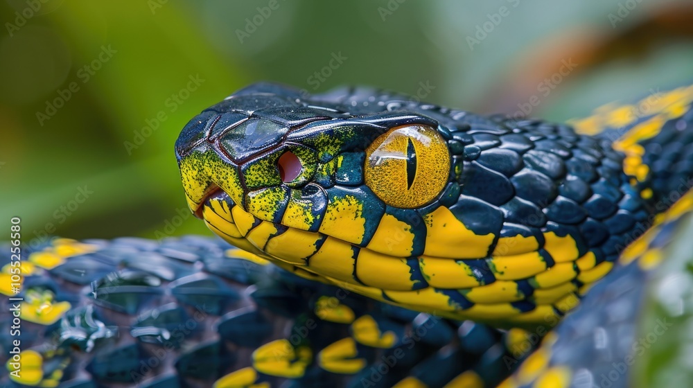 Close-up of a Yellow-banded Green Tree Python Close-up of a Yellow-banded Green Tree Python