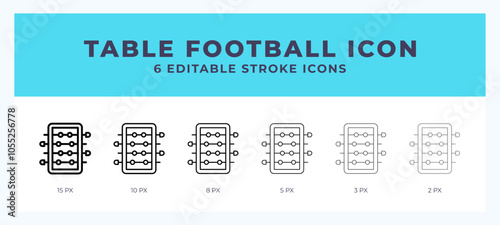 Table football icon with editable stroke. Outline icon vector illustration.