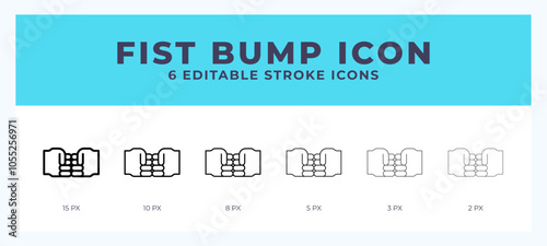 Fist bump icon symbol. Logo illustration thin line. Bold line vector icons. Editable stroke