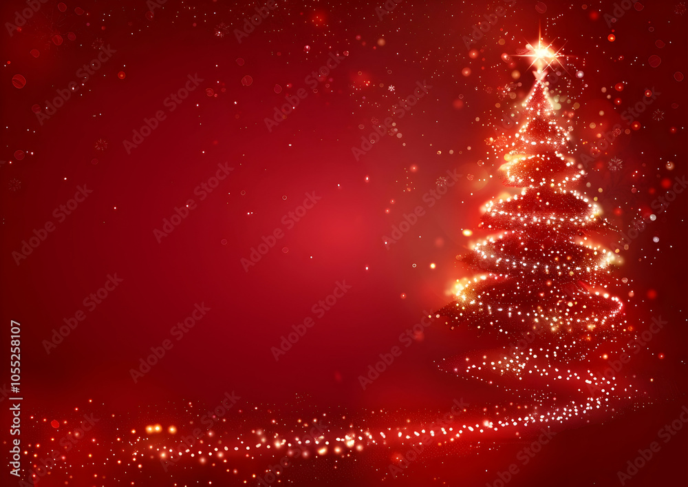 red background Christmas tree red background Christmas tree