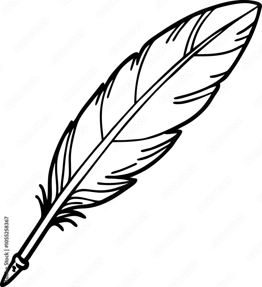 Fototapeta premium Elegant Feather Illustration for Creative Design and Decoration Projects