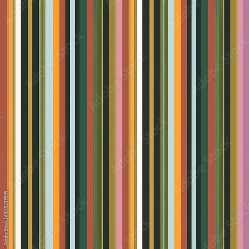 Seamless pattern with motley stripes. All elements of composition located on separate layers and can be easy editable