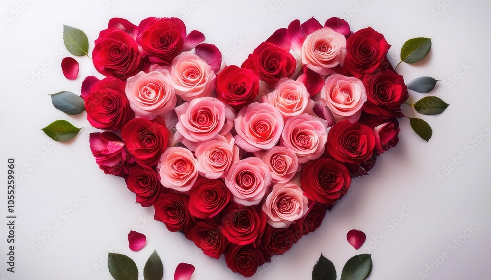 Elegant Heart Shaped Rose Arrangement with Soft Pink and Deep Red Roses Surrounded by Green Leaves, Perfect for Valentine's Day, Weddings, Anniversaries, and Romantic Decor Celebrations Elegant Heart Shaped Rose Arrangement with Soft Pink and Deep Red Roses Surrounded by Green Leaves, Perfect for Valentine's Day, Weddings, Anniversaries, and Romantic Decor Celebrations