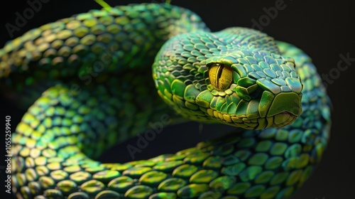 Close-Up of a Green Pit Viper