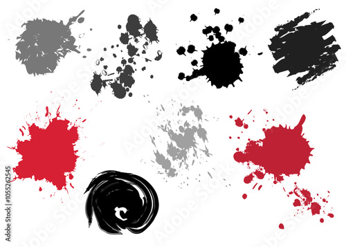 吹き出し 筆 墨のふきだしのイラストセット アイコン素材
