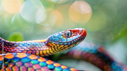 Close-Up of a Rainbow Serpent's Head photo