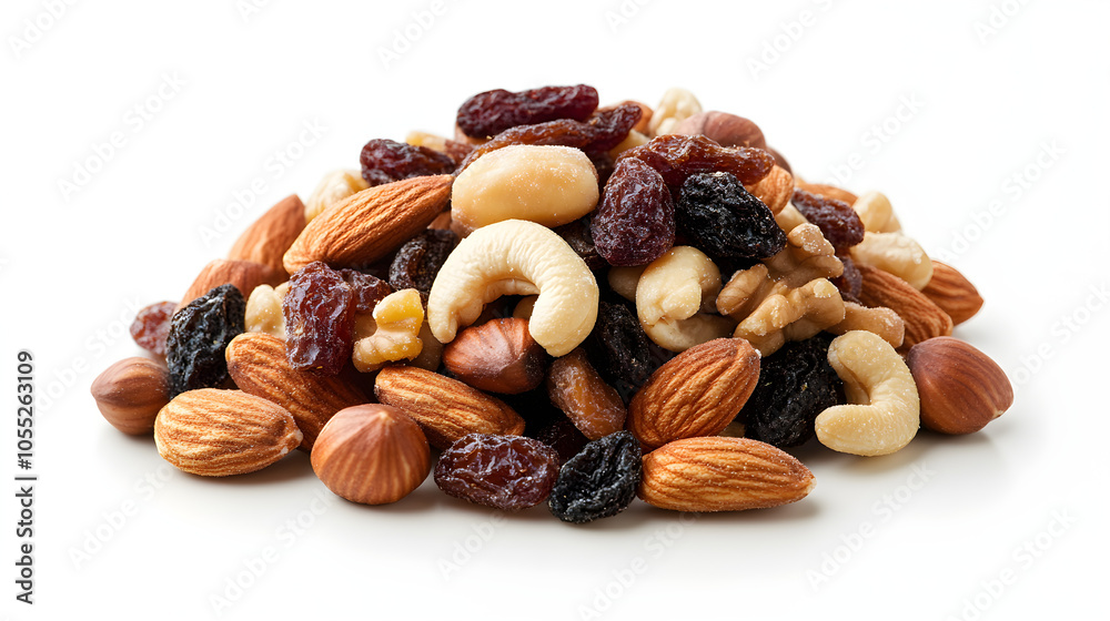 Handful of mixed nuts and dried fruits Handful of mixed nuts and dried fruits