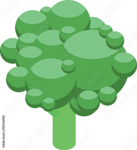 Isometric broccoli icon representing healthy eating and raw food diet