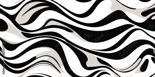 Abstract background vector with black and white wavy lines