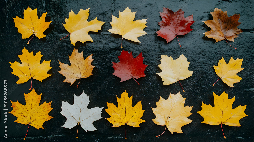 Autumn Leaves on a Black Background, fall, maple, maple leaves, foliage, red Autumn Leaves on a Black Background, fall, maple, maple leaves, foliage, red