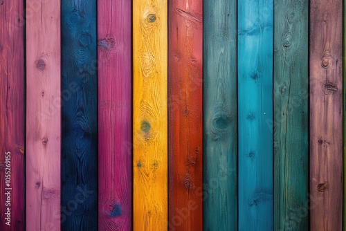 Background picture made of colored wood boards