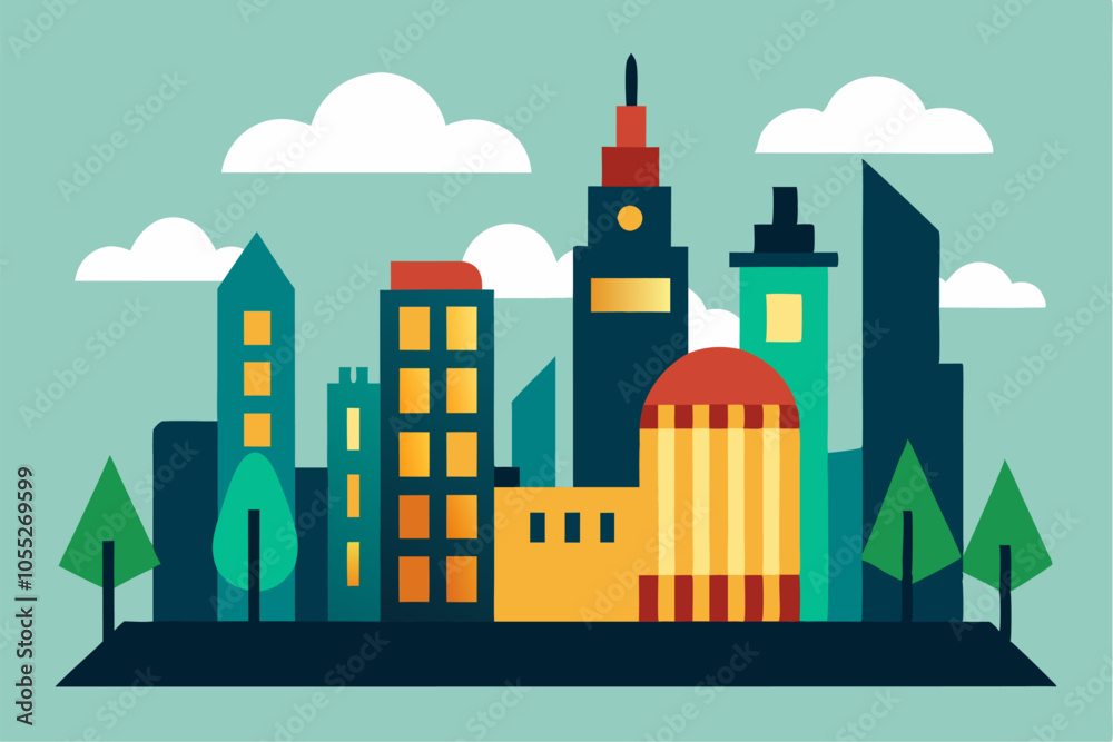 Obraz premium cityscape illustration