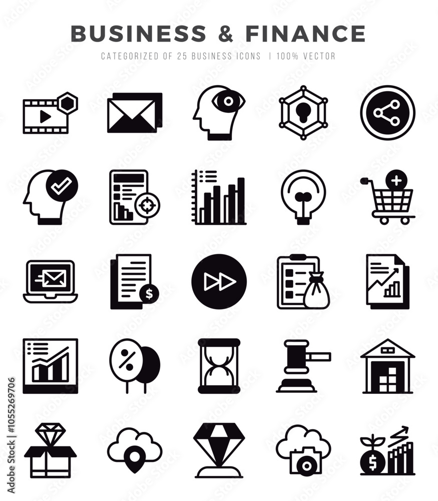 Business & Finance icons set. Vector illustration. Business & Finance icons set. Vector illustration.