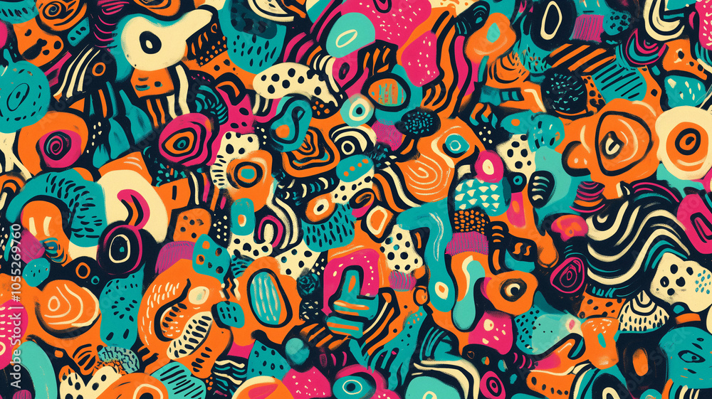 Chaotic African ornament pattern Chaotic African ornament pattern