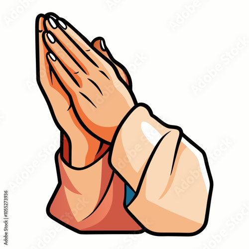 Hands praying sign vector (1)