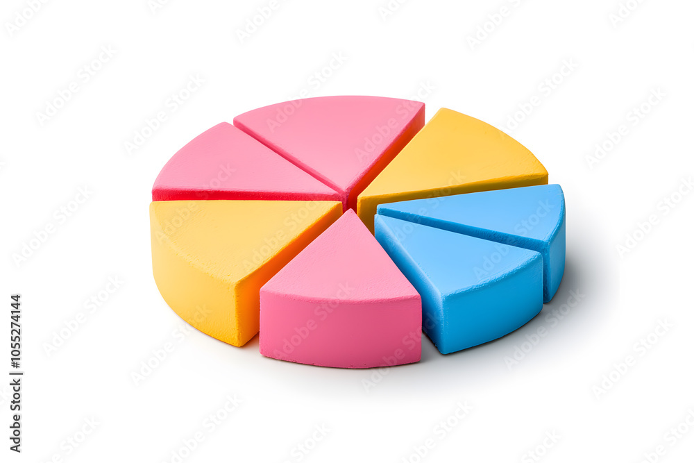 Pie chart with segments, isolated on white background Pie chart with segments, isolated on white background